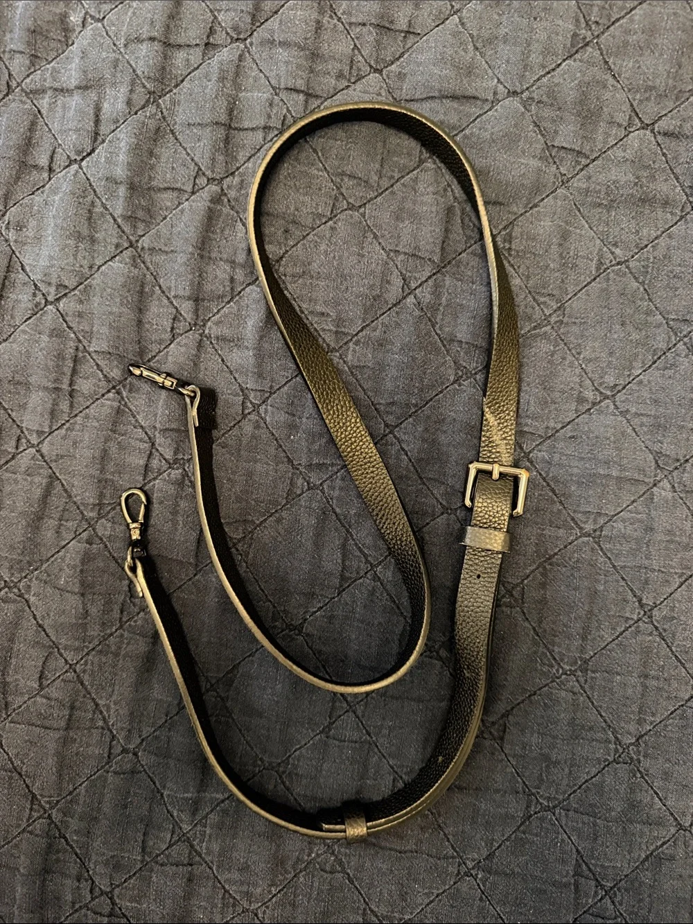 Bandolier Adjustable Black Leather Crossbody Strap
